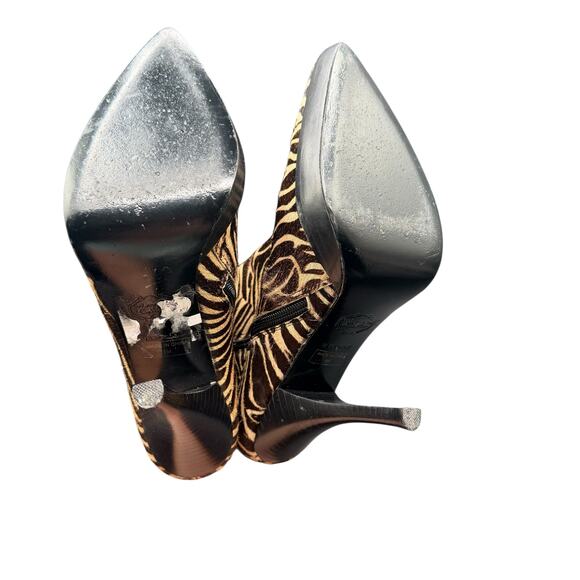 Hale Bob Zebra Pony Hair Ankle Boots Red Bow Stiletto Heel Size 8M - Picture 9 of 16